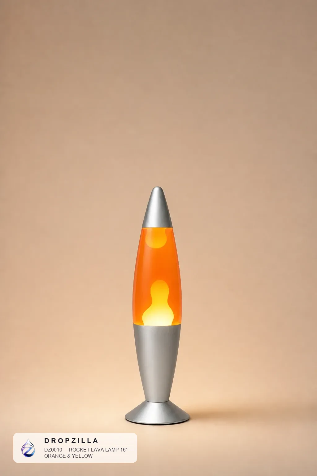 Rocket Lava Lamp 16″ — Orange & Yellow