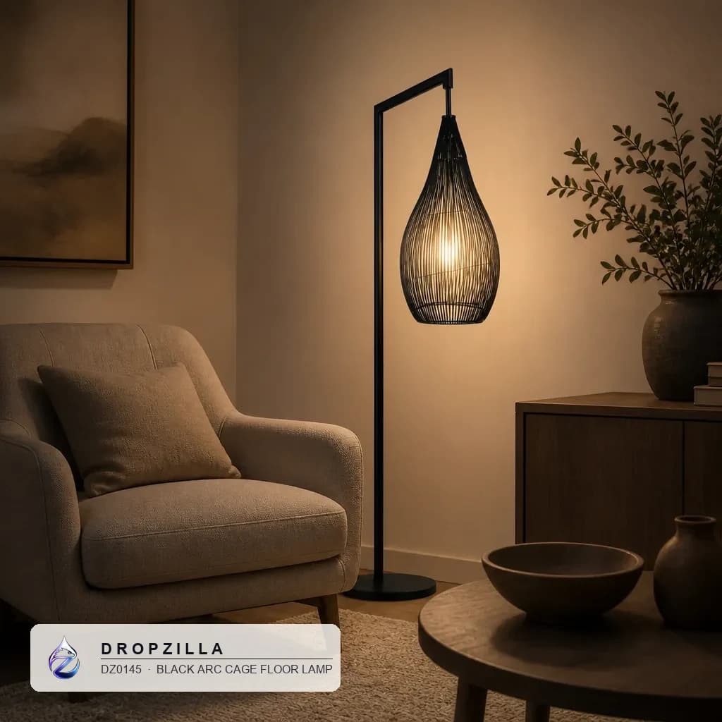 Living room styled with Dropzilla lamps