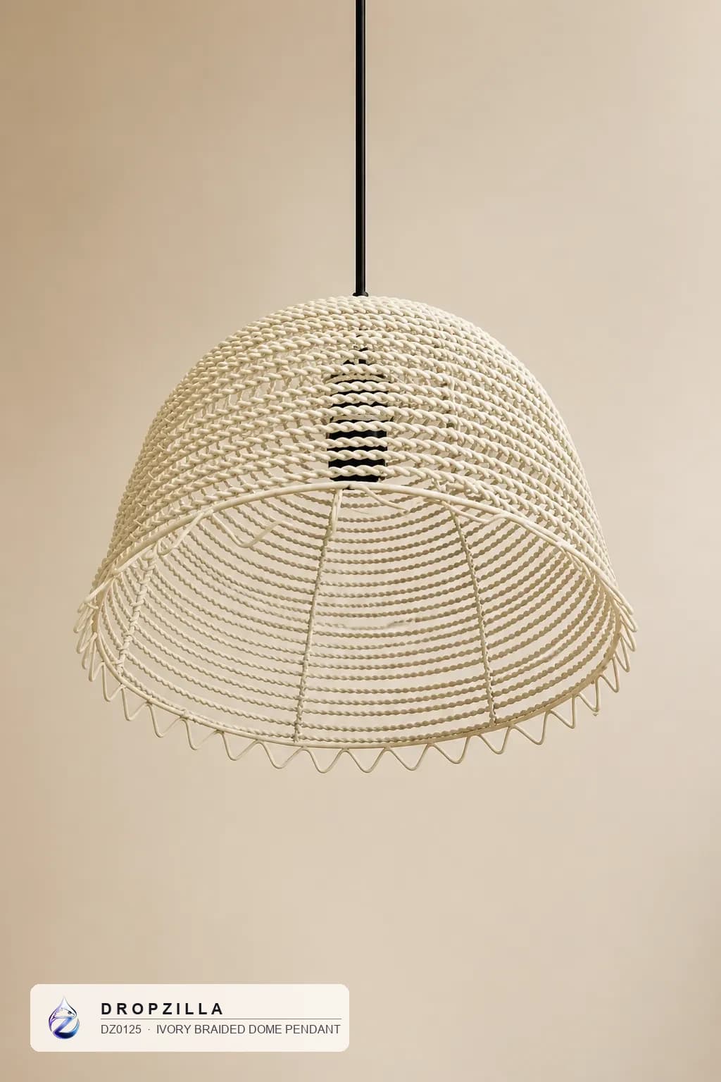 Ivory Braided Dome Pendant