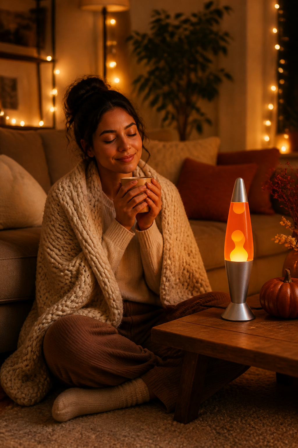 Rocket Lava Lamp 16″ — Orange & Yellow