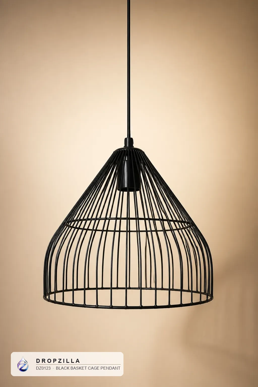 Black Basket Cage Pendant — Pendant Lights — Matte black iron wire — Dropzilla