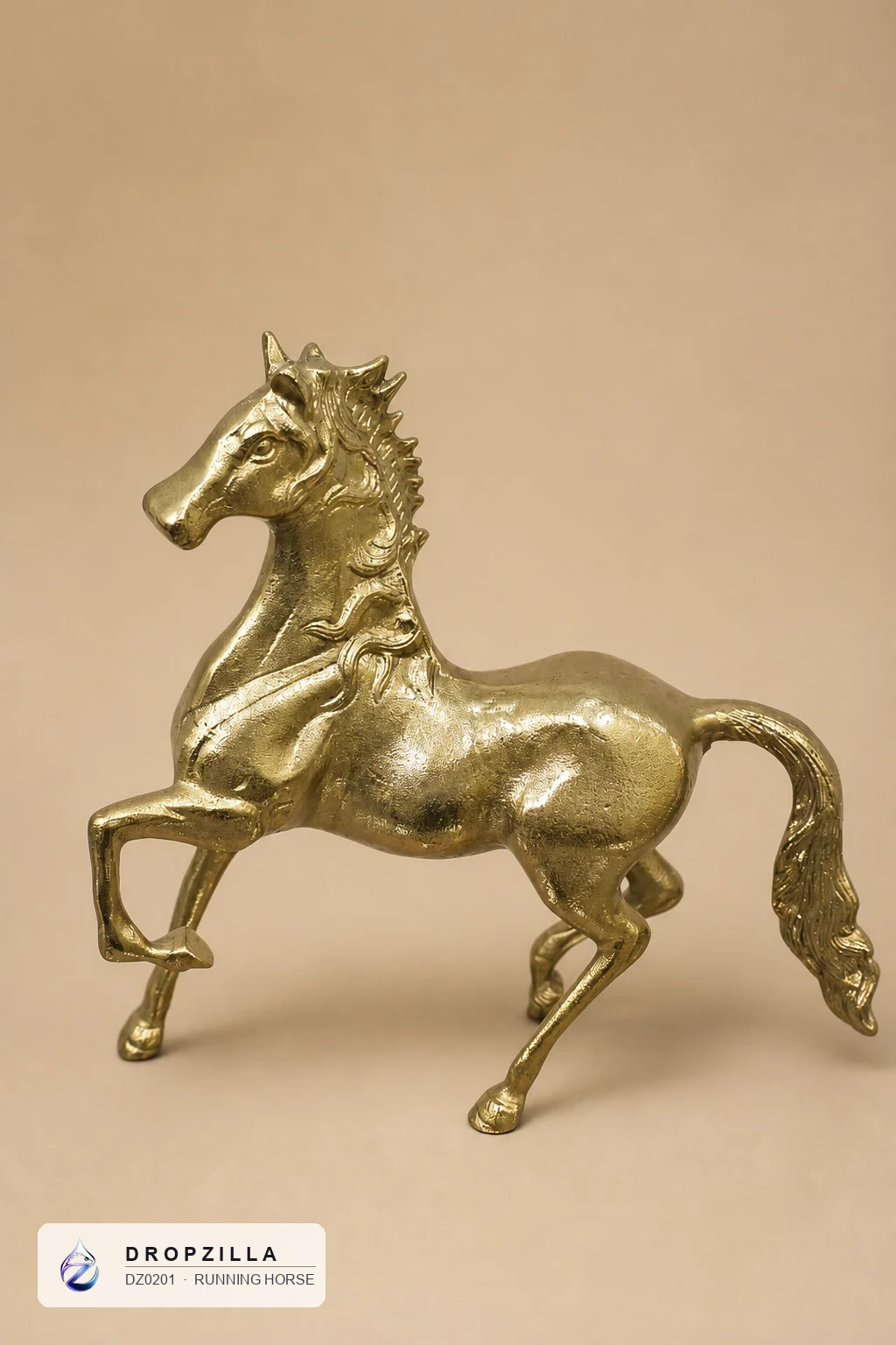 Running Horse — Home Decor — Cast aluminium with a polished gold finish — Dropzilla