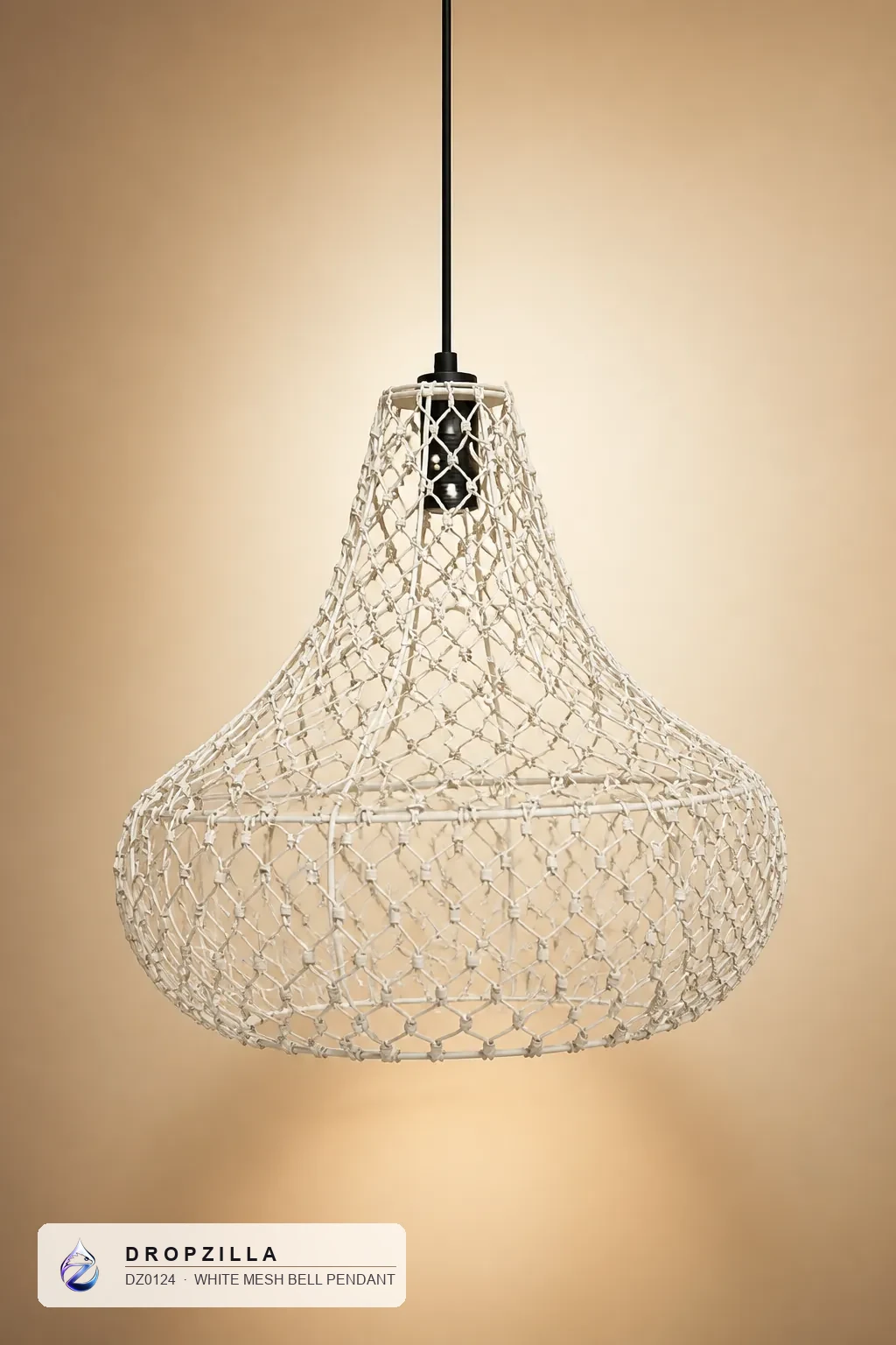 White Mesh Bell Pendant — Pendant Lights — White coated wire mesh — Dropzilla